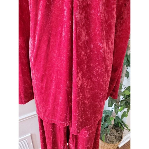 Jessica Holbrooks Women's Red Polyester Long Sleeve Top & Trouser 2 Piece Set 3X - Picture 4 of 12